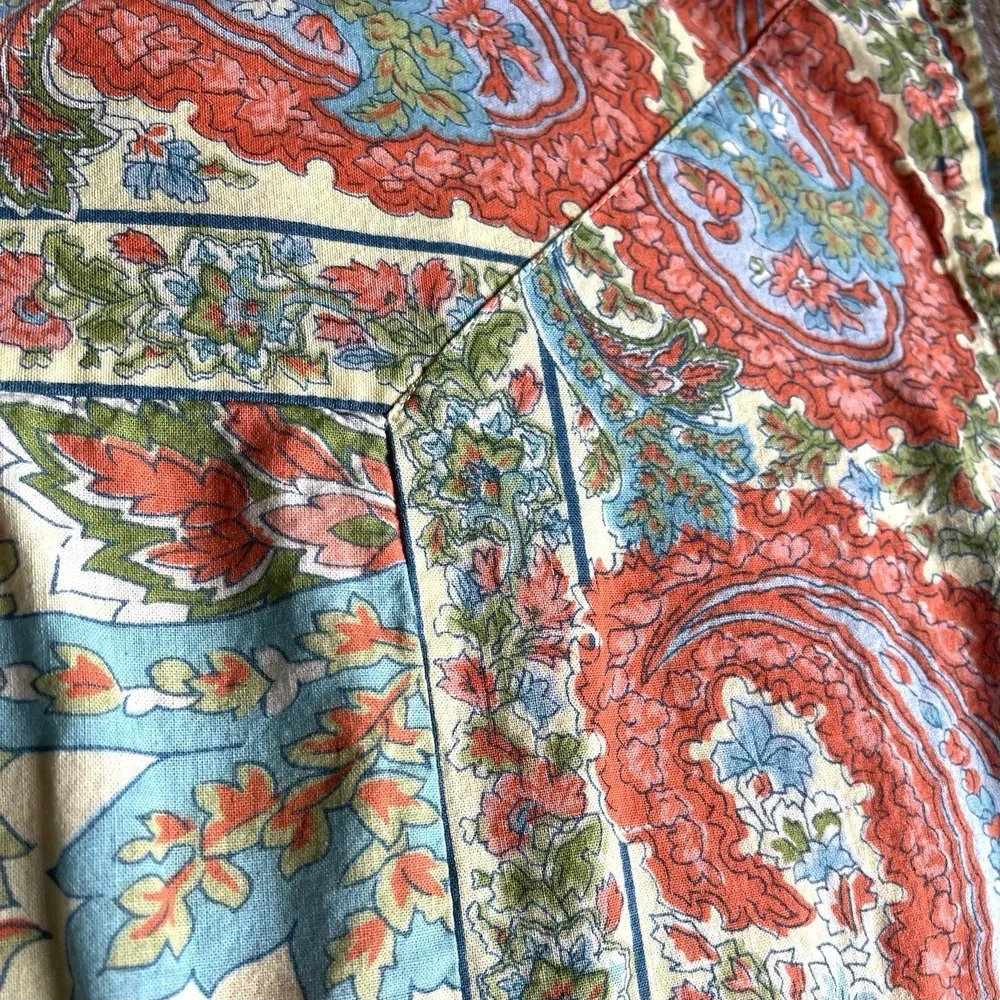 April Cornell Now Designs Rectangle Paisley Table Cloth Coral Yellow  84x120